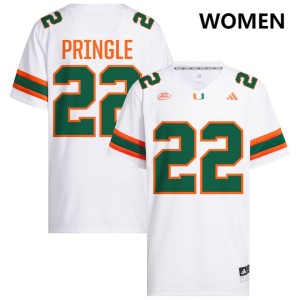 Girard Pringle Jr. Hurricanes #22 Womens College Football University Jerseys - White