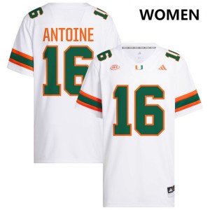 Ja'Boree Antoine Miami #16 Women's College Football Stitched Jersey - White