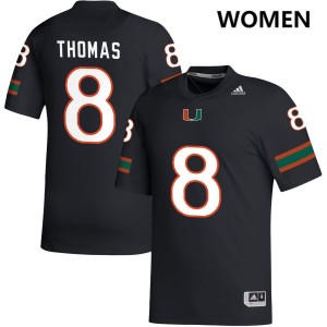 Jakobe Thomas Hurricanes Limited College Football #8 Womens Jersey - Black