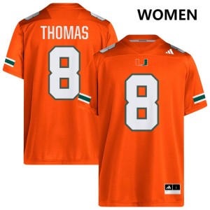 Jakobe Thomas The U College Football Player #8 Womens Jersey - Orange