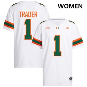 Joshisa Trader Miami Womens Alumni #1 College Football Jerseys - White