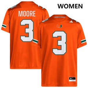 Joshua Moore Miami Hurricanes Women's #3 Stitched College Football Jerseys - Orange