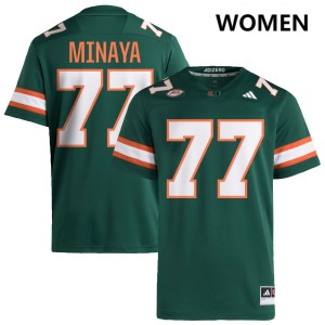 Juan Minaya The U College Football Women's NCAA #77 Jerseys - Green