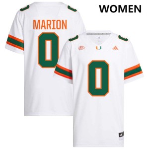 Keelan Marion University of Miami College Football Alumni Womens #0 Jerseys - White