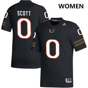 Keionte Scott Miami Hurricanes Women College Football Official #0 Jerseys - Black