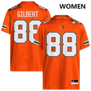 Luka Gilbert Hurricanes College Football Game Women's #88 Jerseys - Orange