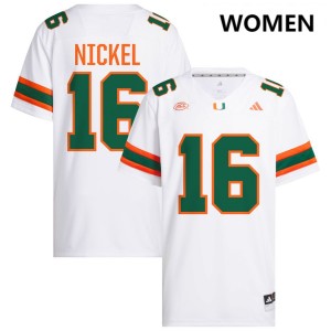 Luke Nickel University of Miami #16 College Football University Women Jerseys - White