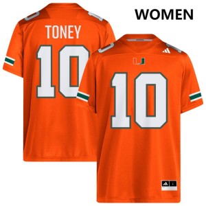 Malachi Toney Miami Alumni #10 Womens College Football Jerseys - Orange