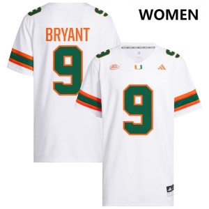 Malik Bryant Miami #9 Women's Limited College Football Jersey - White