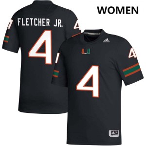 Mark Fletcher Jr. University of Miami College Football Women's Alumni #4 Jersey - Black