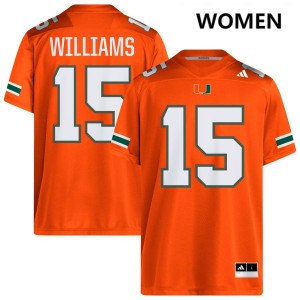 Markeith Williams University of Miami Womens #15 Official College Football Jerseys - Orange