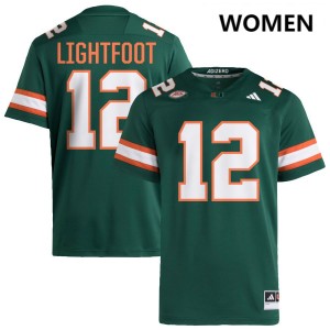Marquise Lightfoot Miami #12 Women's NCAA College Football Jersey - Green