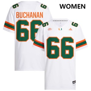 Max Buchanan Miami Hurricanes Replica College Football Womens #66 Jersey - White