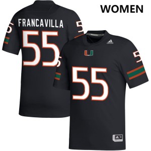 Nino Francavilla University of Miami Women's Official College Football #55 Jersey - Black