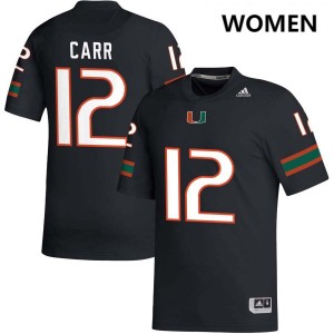 Ny Carr Miami Hurricanes #12 2025 Women College Football Jerseys - Black