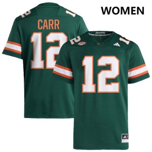Ny Carr The U #12 Alumni Women College Football Jerseys - Green