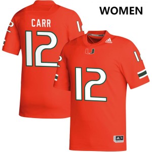 Ny Carr Miami Women #12 College Football Replica Jerseys - Orange