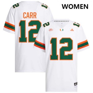 Ny Carr The U #12 Replica Women's College Football Jersey - White