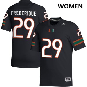 OJ Frederique Jr. Miami #29 College Football University Women's Jerseys - Black