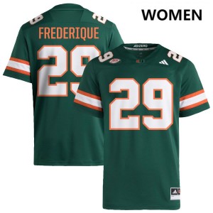 OJ Frederique Jr. Hurricanes #29 Replica College Football Women Jerseys - Green