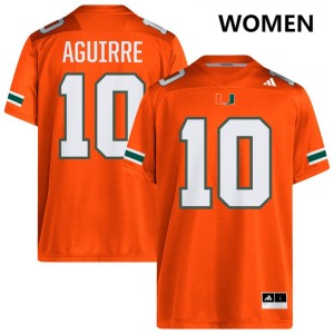 Raul Aguirre Jr. Miami Official College Football Women #10 Jersey - Orange