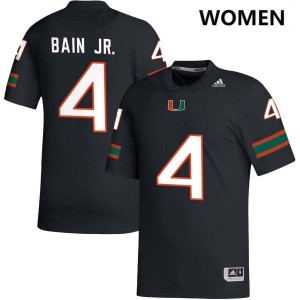 Rueben Bain Jr. University of Miami #4 Womens College Football NCAA Jerseys - Black