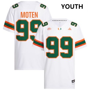 Ahmad Moten Sr. Hurricanes 2025 #99 Youth College Football Jerseys - White