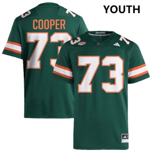 Anez Cooper Miami Hurricanes Embroidery College Football Youth #73 Jerseys - Green