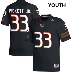 Booker Pickett Jr. Hurricanes Alumni #33 Youth College Football Jersey - Black