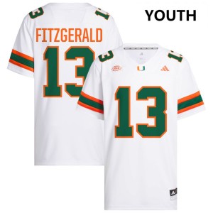 Bryce Fitzgerald Miami College Football 2025-26 Youth #13 Jerseys - White