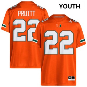 Cam Pruitt Miami #22 Replica Youth College Football Jerseys - Orange