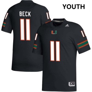Carson Beck The U College Football #11 Youth Stitched Jerseys - Black