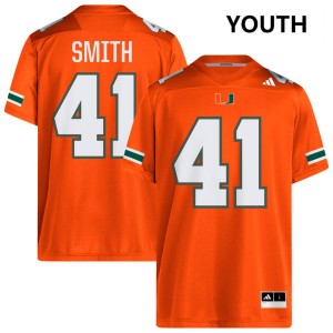 Chase Smith Miami Hurricanes Youth Official #41 College Football Jersey - Orange