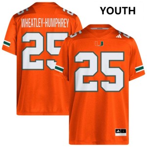 Chris Wheatley-Humphrey Hurricanes Youth College Football #25 Official Jersey - Orange