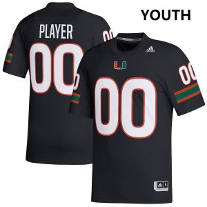 Custom Hurricanes #00 College Football Youth NCAA Jerseys - Black