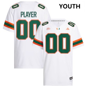 Custom Hurricanes #00 Youth Game College Football Jerseys - White
