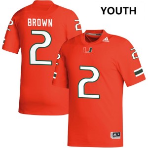 Damari Brown Miami #2 Youth College Football Game Jerseys - Orange