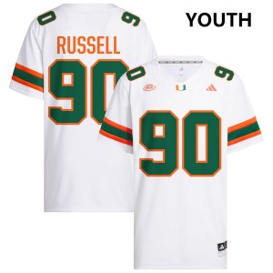 Daylen Russell University of Miami Youth High School #90 College Football Jersey - White