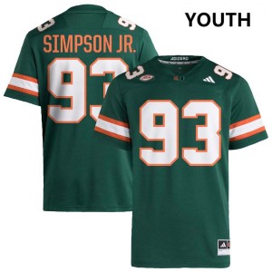 Donta Simpson Miami Youth Player College Football #93 Jersey - Green