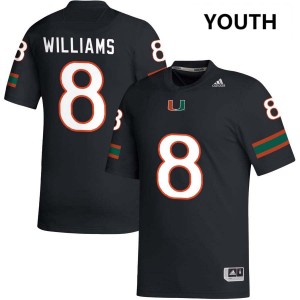 Emory Williams Hurricanes Youth Replica College Football #8 Jersey - Black