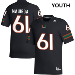Francis Mauigoa University of Miami #61 Youth NCAA College Football Jersey - Black
