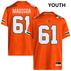 Francis Mauigoa Hurricanes Alumni #61 College Football Youth Jersey - Orange