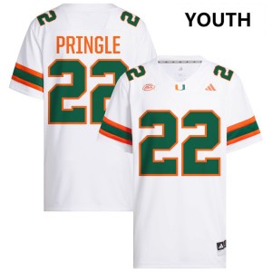 Girard Pringle Jr. Hurricanes NCAA College Football #22 Youth Jerseys - White