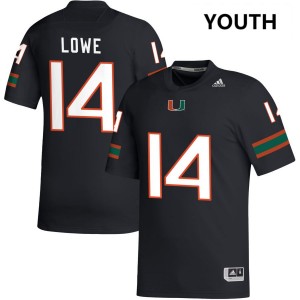 Hayden Lowe Miami Hurricanes NCAA #14 Youth College Football Jerseys - Black