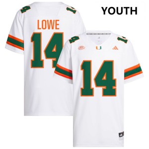 Hayden Lowe Miami #14 College Football Official Youth Jersey - White