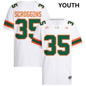 Herbert Scroggins III University of Miami University College Football Youth #35 Jerseys - White