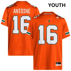 Ja'Boree Antoine Miami College Football Youth #16 Replica Jersey - Orange