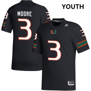 Joshua Moore University of Miami College Football #3 Youth Stitched Jersey - Black
