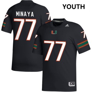Juan Minaya Miami Embroidery College Football Youth #77 Jersey - Black