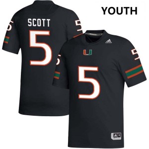 Justin Scott Miami Game #5 Youth College Football Jerseys - Black